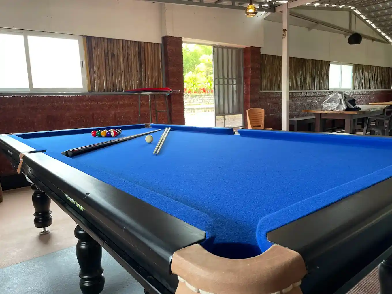 Indoor snooker table in games room at B Hive Resort for guest entertainment